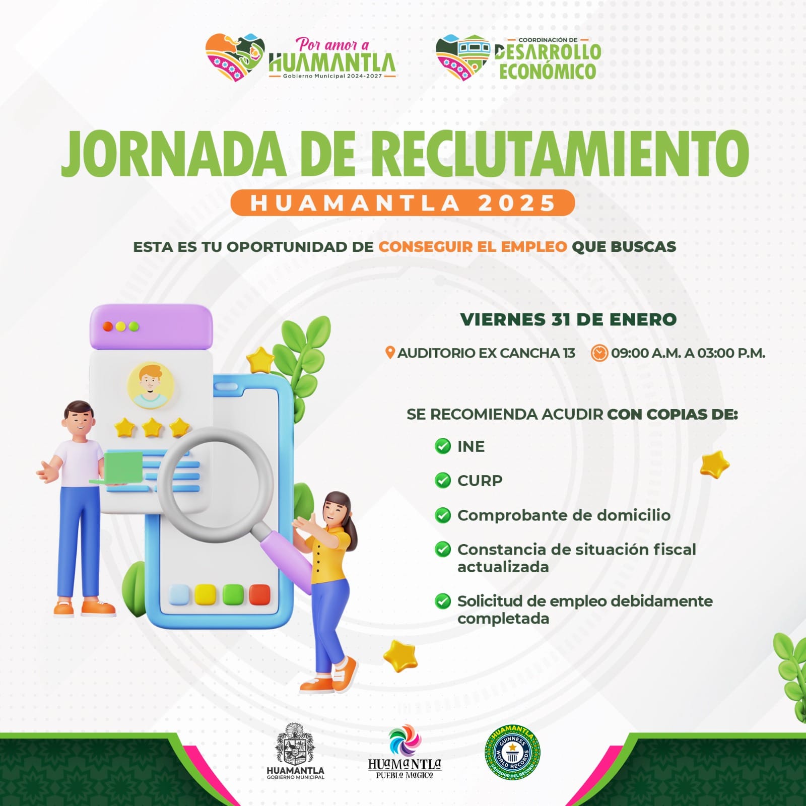 Gobierno de Huamantla acerca oportunidades laborales a la población con 'Primera Jornada de Reclutamiento 2025'